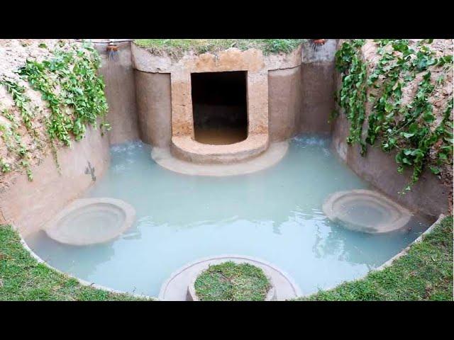 Building the most creative underground secret house & swimming pool