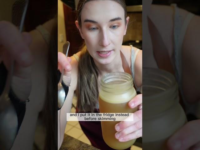 How to skim the fat off your stock and broth #cookingtips #cooking #chef