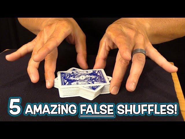 TOP 5 FALSE CARD SHUFFLES!! (Trick Shuffling Revealed!)