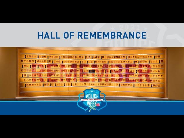 Inside the Hall of Remembrance at the National Law Enforcement Museum