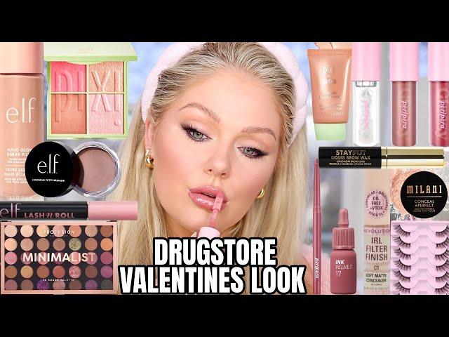 Easy Soft Glam Valentines Day Makeup Tutorial *ALL DRUGSTORE*  KELLY STRACK