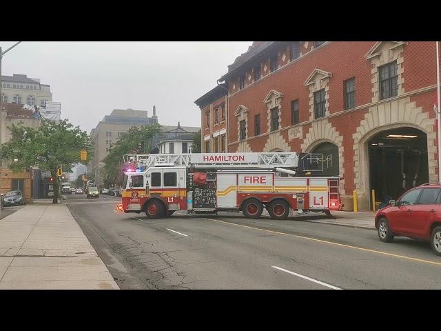 Hamilton fire department Ladder 1 responding.