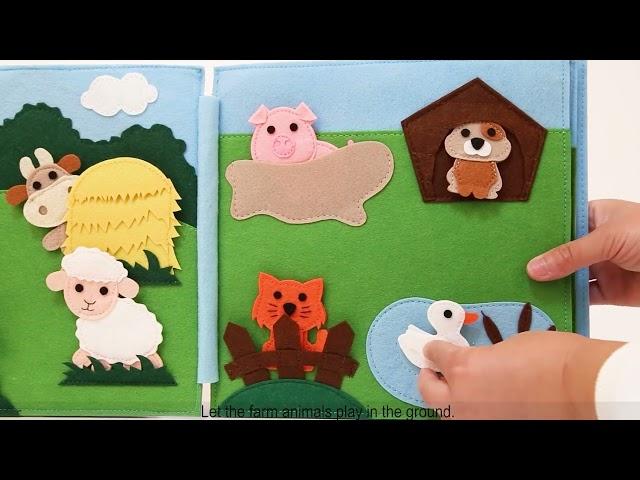 Farm Animals Soft Felt Activity Books custom diy baby felt quiet book quiet felt book for kids