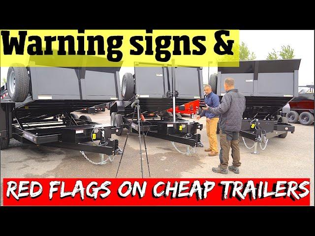 How NOT to Buy a Dump trailer! RED FLAGS & how Cheap Trailers CUT Quality pt 1/2 . 4 k video