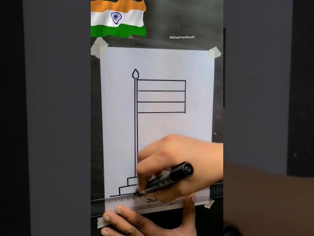 Indian flag drawing   #youtubeshorts #shorts @nehaartandcraft #15augustdrawing #flagdrawing