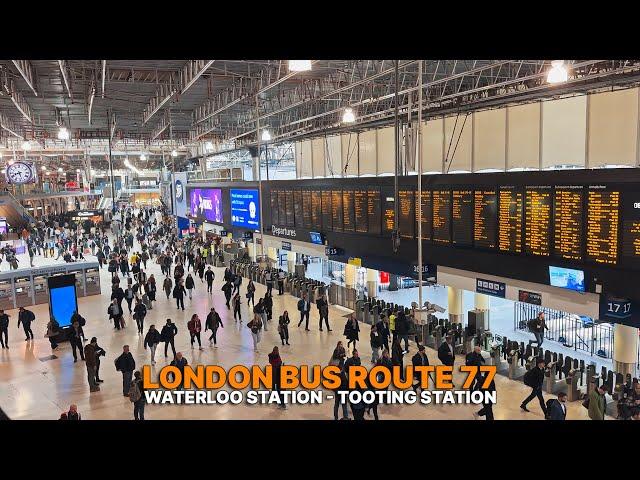 Grey Morning in London: Bus Route 77 from Waterloo Station to Tooting – Upper Deck Experience ️