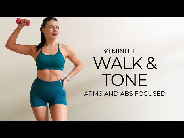 30 MIN WALKING EXERCISE FOR WEIGHT LOSS | UPPER BODY STRENGTH AND STUBBORN BELLY FAT