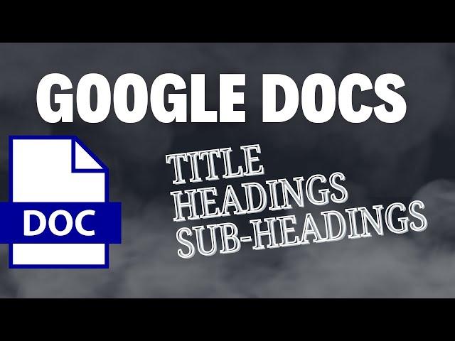 Using Styles in Google Docs for Formatting your Documents