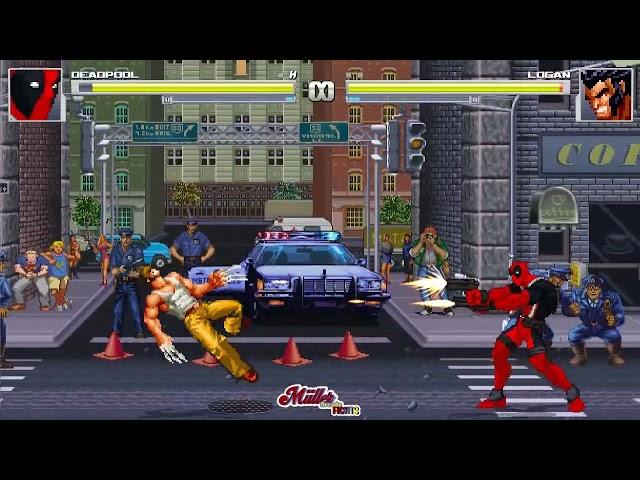 DEADPOOL VS LOGAN  #LOGAN #WOLVERINE #MARVEL #DEADPOO  MULLER ARCADE FIGHTS