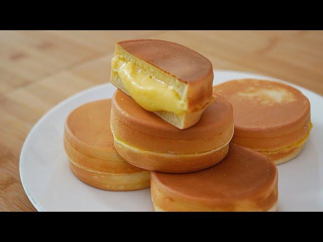 No oven! No machine! How to make Custard Cream Pancake