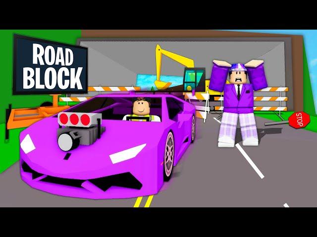 I Use ROAD BLOCKS To Steal SUPERCARS in Brookhaven RP!!