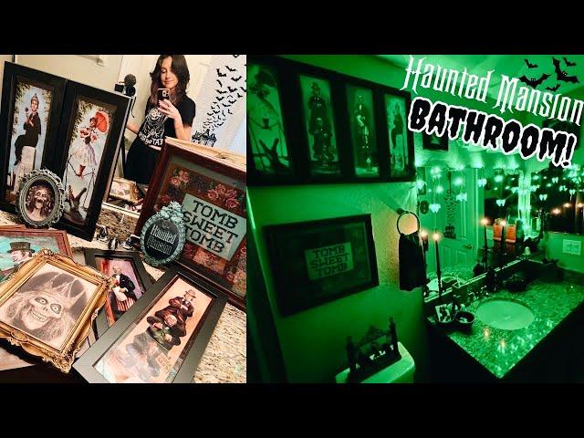 Turning my BATHROOM into THE HAUNTED MANSION! Spooky Decorate with Me!