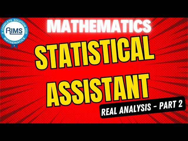 Statistical Assistant | Mathematics | Real Analysis | Part 2 | Kerala PSC | Economics | Commerce |