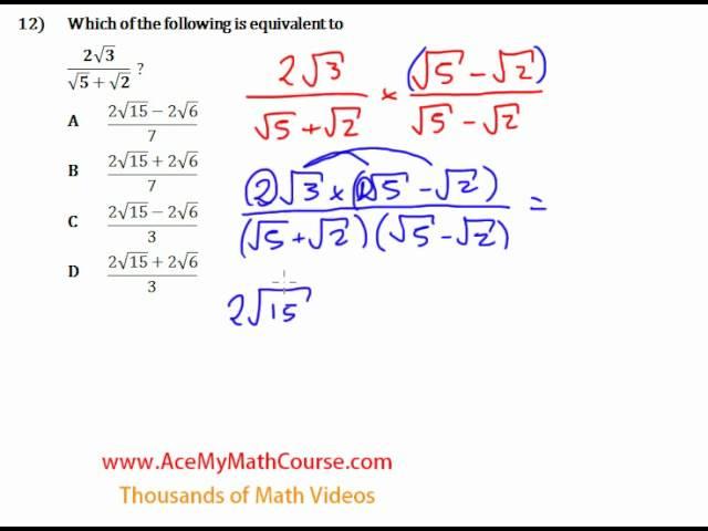 Radicals & Exponents - Practice Question #12