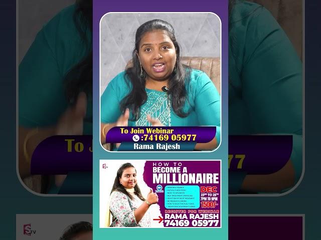 Financial Planning for Your Better Future | Become A Millionaire in Your Life | Rama Rajesh |SumanTV