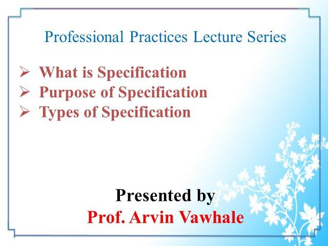 Introduction to Specification