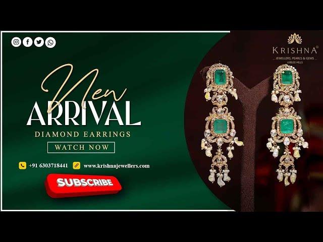 Gorgeous Long Polki Diamond Earrings  // Krishna Jewellers Pearls and Gems