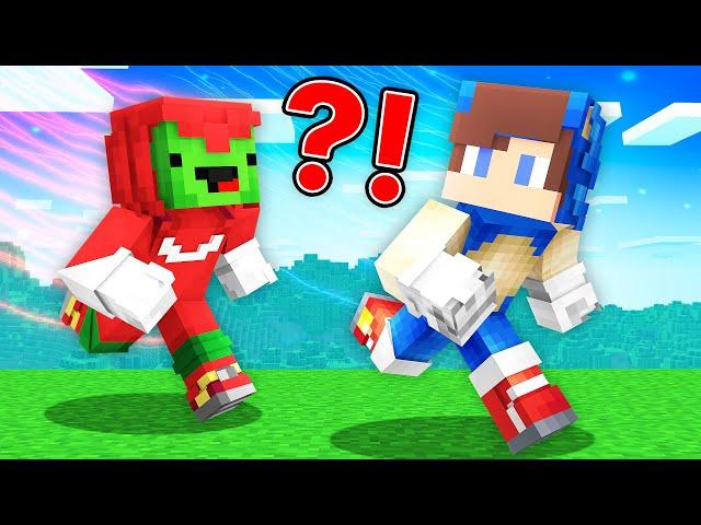 SONIC Speedrunner vs KNUKLES Hunter : JJ vs Mikey in Minecraft Maizen!