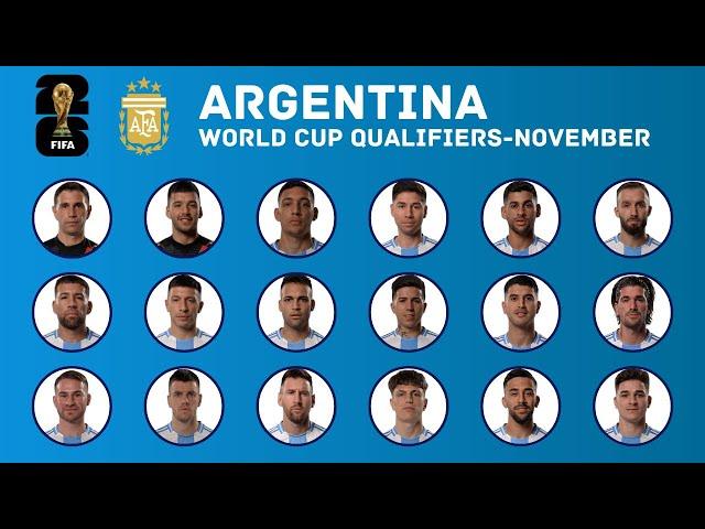 ARGENTINA Squad FIFA World Cup 2026 Qualifiers | November 2024 | FootWorld