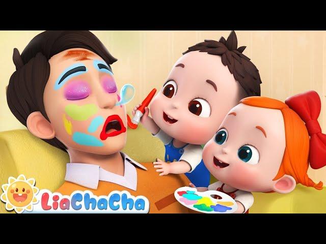 Let's Make Daddy Pretty | LiaChaCha Nursery Rhymes & Baby Songs