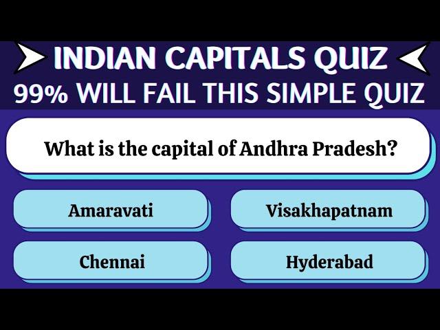 Indian states and capitals quiz | Updated Capitals of Indian States in English 2022