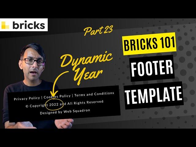 Bricks 101 Part 23 - Add a Footer Template - BricksBuilder.io - Bricks Wordpress Tutorial