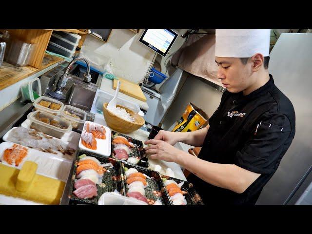 A sushi chef who runs a sushi restaurant alone from dawn, Korean street food, Seoul