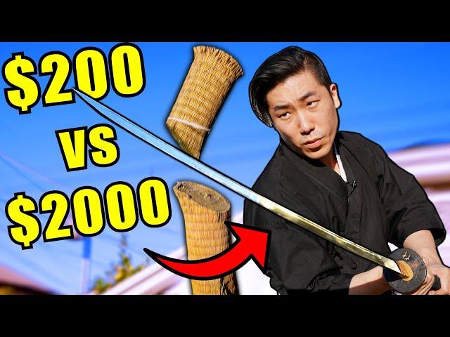 $200 Katana VS $2000 Katana - CUTTING CHALLENGE