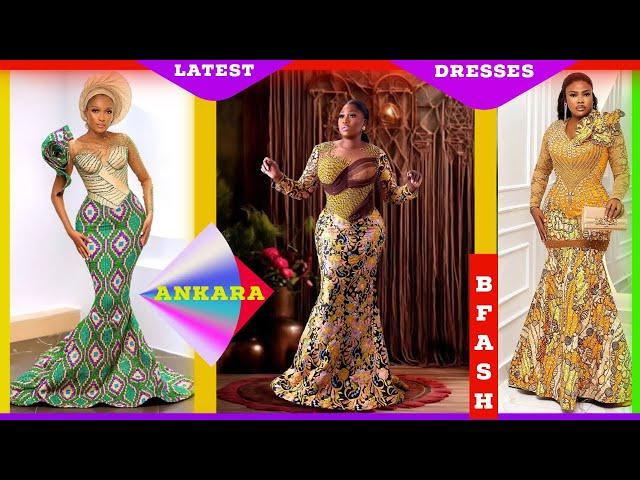 Latest Ankara Long And Maxi Gown Styles for 2024| African Fashion Prints| Ankara Asoebi Dress