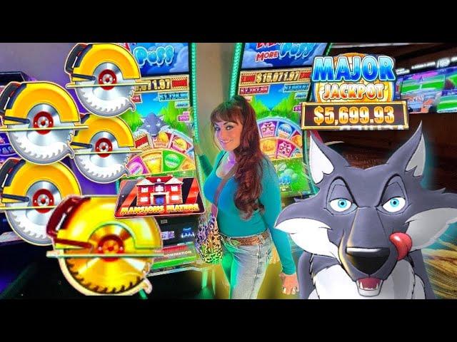 My Biggest Take Downs! Huff N Puff Slots!! Major Jackpot & Mansion Feature!!