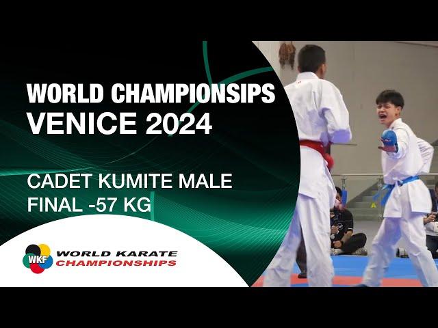 CADET KUMITE MALE -57 KG FINAL | World Cadet, Junior Karate & U21 Championships | WKF