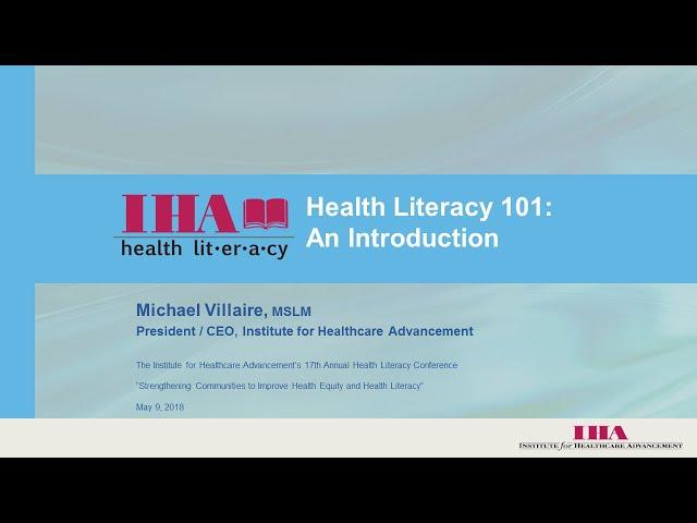 Health Literacy 101 - An Introduction