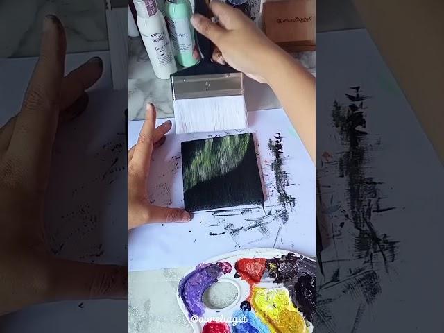 Northern Lights Painting | First Try | #acrylicpainting #art #shorts #canvas