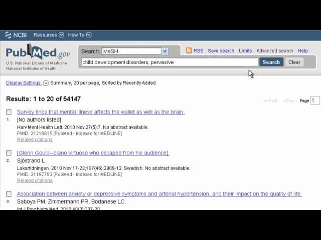 Searching PubMed Using Medical Subject Headings