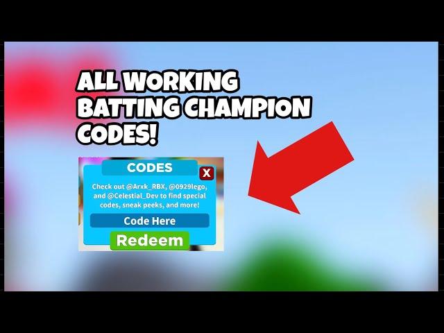 ALL WORKING BATTING CHAMPION CODES!