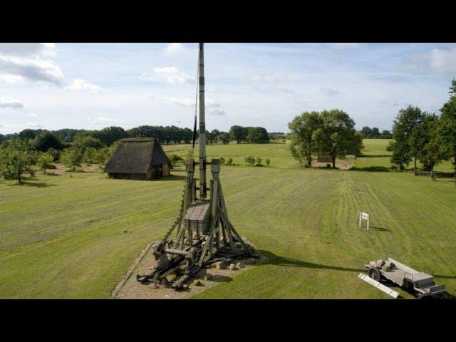 Unleashing a Medieval Trebuchet on a Wooden Palisade