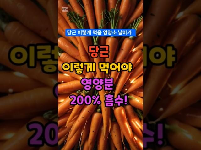 당근 이렇게 드셔야 영양분 200%흡수  #건강정보 #당근 #영양식