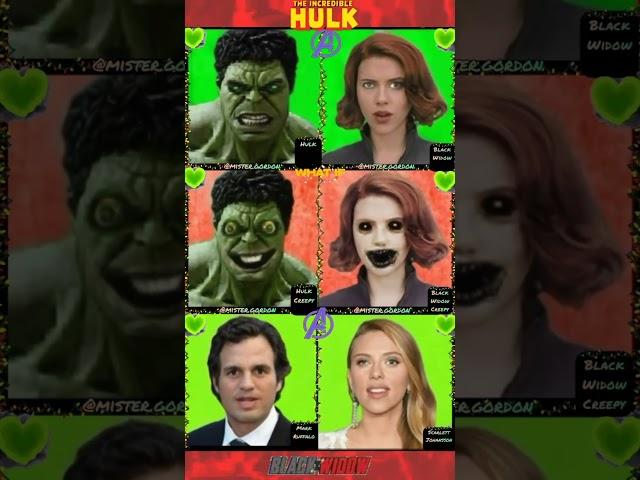 Hulk Creepy Vs Black Widow Creepy/TikTok Challenge Marvel Terror Humor. #shorts YouTube