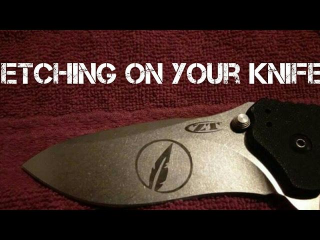 Etching a design on your knife
