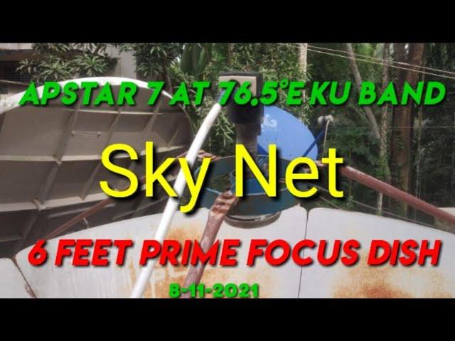 Apstar 7 at 76.5°E Ku band Sky net 6 feet prime focus dish 8/11/2021