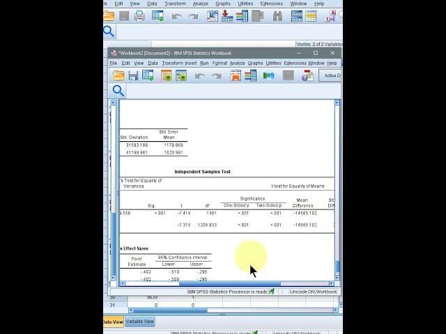 One-Minute SPSS Tutorial on Independent Samples T Test