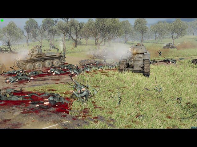 MASSIVE GERMAN ASSAULT ON RUSSIAN MILITARY BASE - MEN OF WAR II EDITOR BATTLE