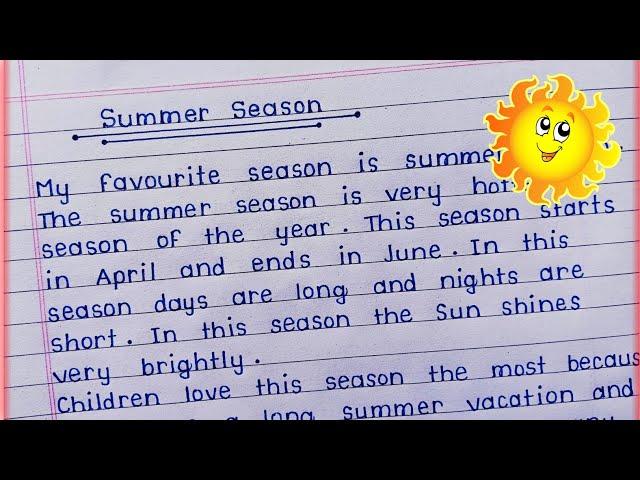 Essay on my favourite season Summer Season in English || Summer Season essay writing ||