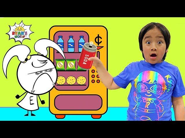 Ryan Pretend Play Vending Machine Snacks with EK Doodles!