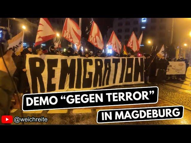 Demonstration "Gegen den Terror" in Magdeburg nach Attentat auf Weihnachtsmarkt | 21.12.2024