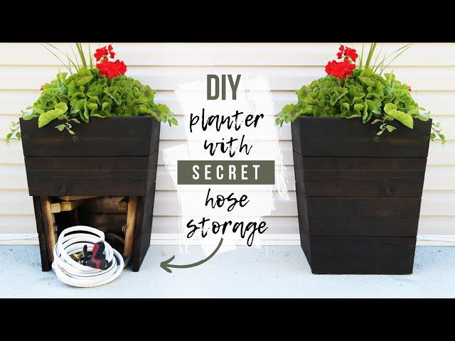 DIY Cedar Planter Box (With Hose Storage!)