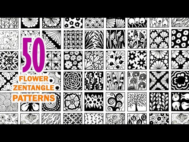 50 zentangle patterns floral  50 doodle patterns  50 patrones mandalas