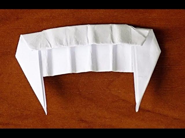 How to make vampire teeth. teeth out of paper. Teeth of paper | origami paper