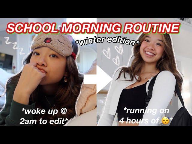 SCHOOL MORNING ROUTINE *i woke up at 2am...* | Vlogmas Day 5!