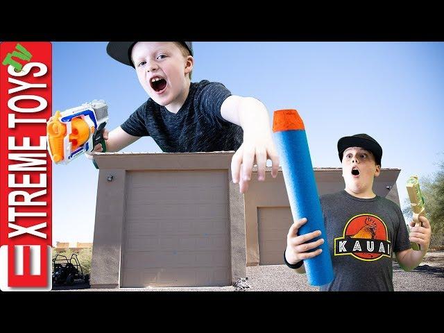 Cole is a Giant!! Sneak Attack Squad Plays with a Enlargment Blaster